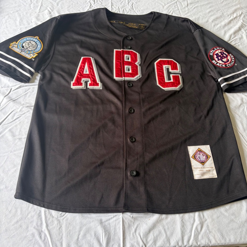 NLBM Atlanta Black Crackers Baseball Jersey Mens 2XL Black ABC Negro Leagues 11